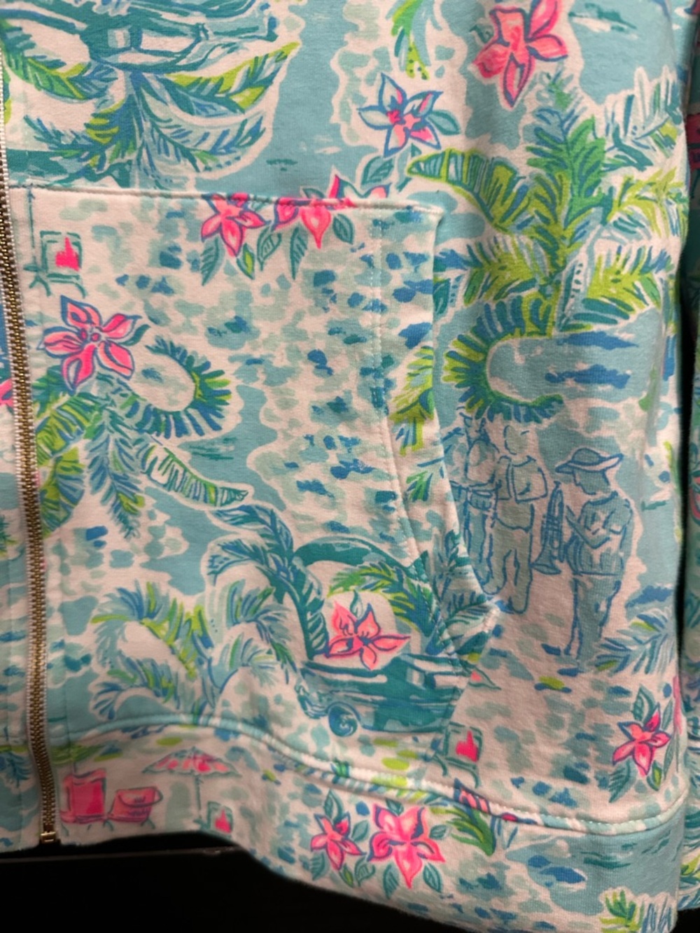 Lilly Pulitzer Blue Pink Betsy Full Zip Jacket UPF 50+ “What a Lovely Place” - Picture 10 of 10
